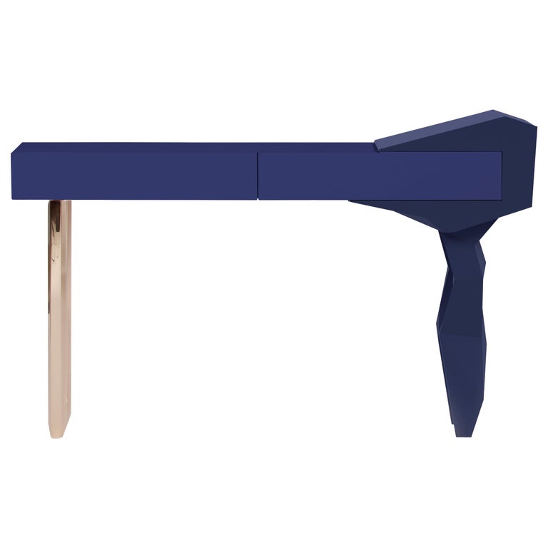 Blue and Brass Rockconsole, Royal Stranger | Modern Furniture + Decor