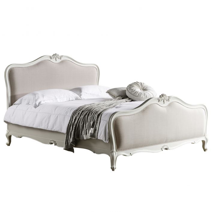 Chic King Linen Upholstered Bed | Modern Furniture + Decor
