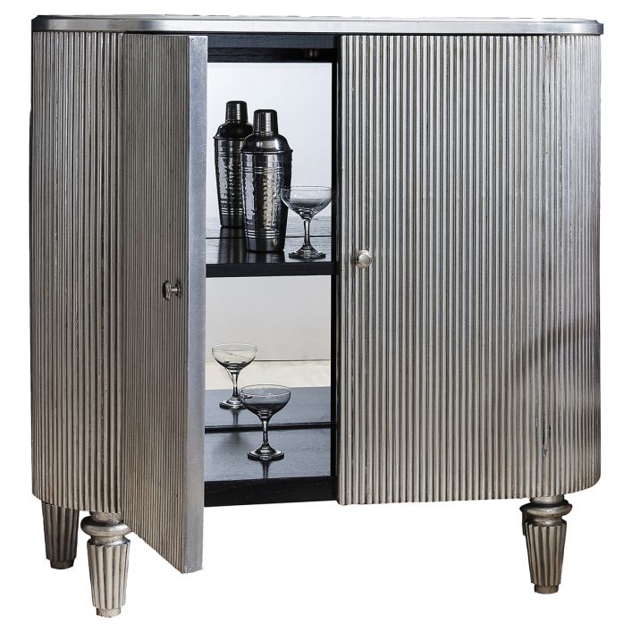 Jeeves Drinks Cabinet Silver | Modern Furniture + Decor
