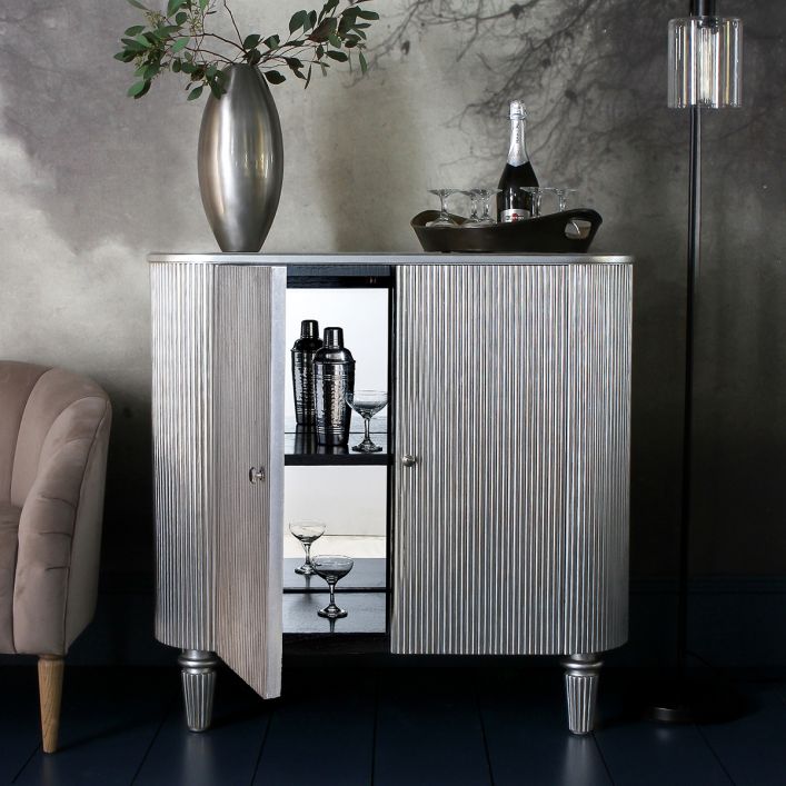Jeeves Drinks Cabinet Silver | Modern Furniture + Decor
