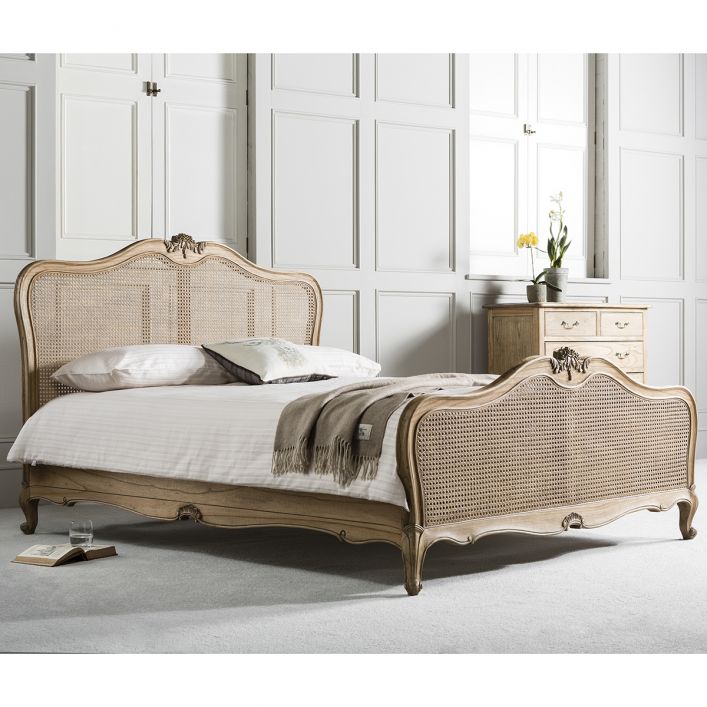 Chic Super King Cane Bed Weathered | Modern Furniture + Decor