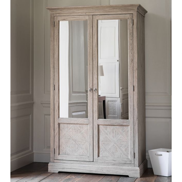 Mustique 2 Mirror Door Wardrobe | Modern Furniture + Decor