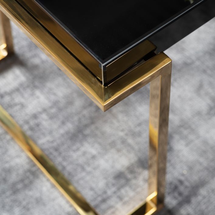 Delray Black Mirrored Side Table | Modern Furniture + Decor