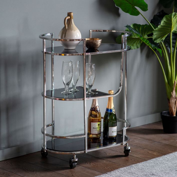 Beauchamp Drinks Trolley Silver | Modern Furniture + Decor