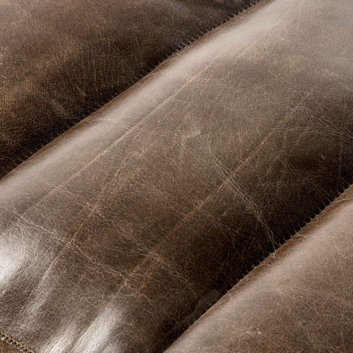 Tiverton Brown Leather Bench | Modern Furniture + Decor