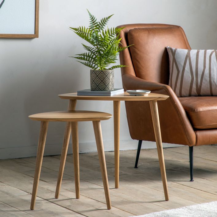 Lindby Nest of 2 Tables Natural | Modern Furniture + Decor