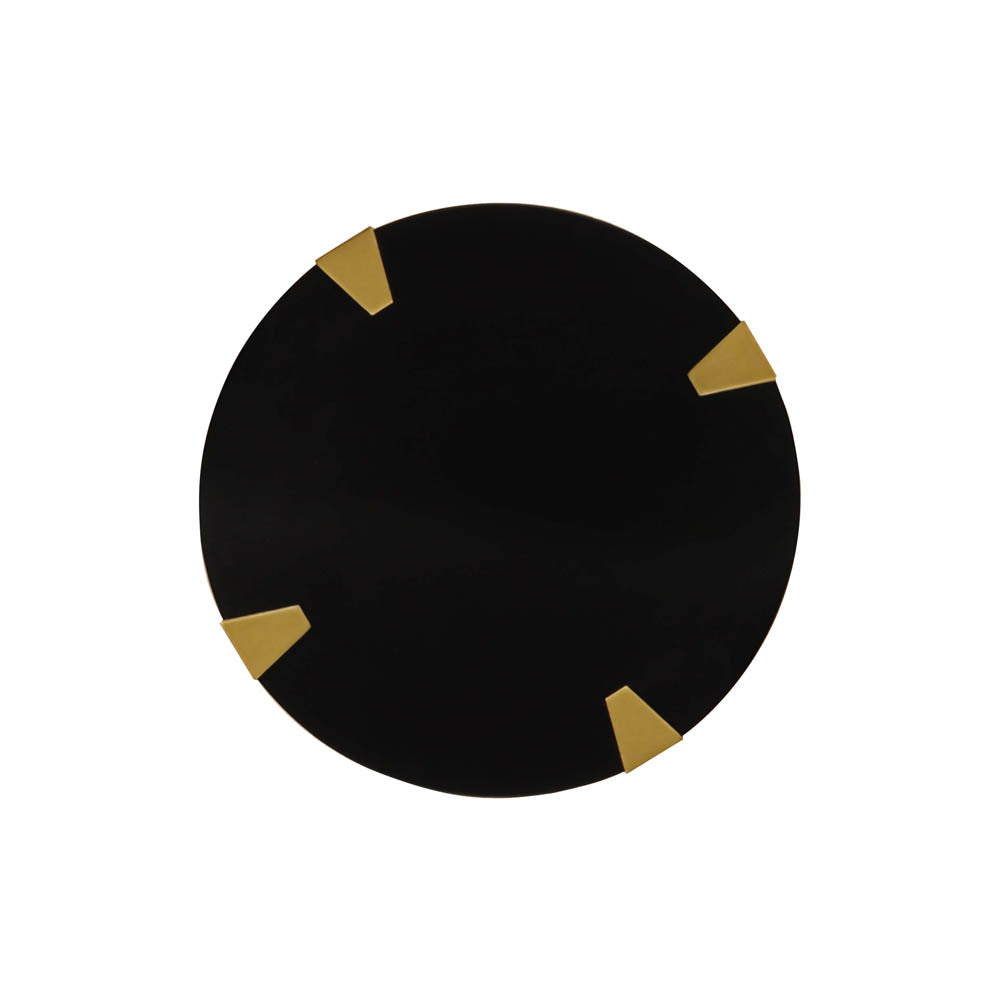 Alany Dark Brown Side Table with Brass Inlay | Modern Furniture + Decor