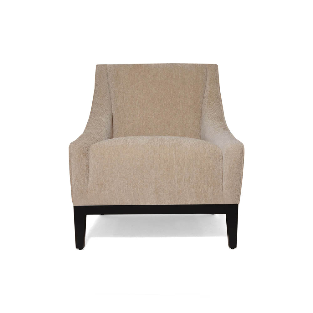 Alessandro Upholstered Single Seat Armchair with Black Wood Base | Modern Furniture + Decor