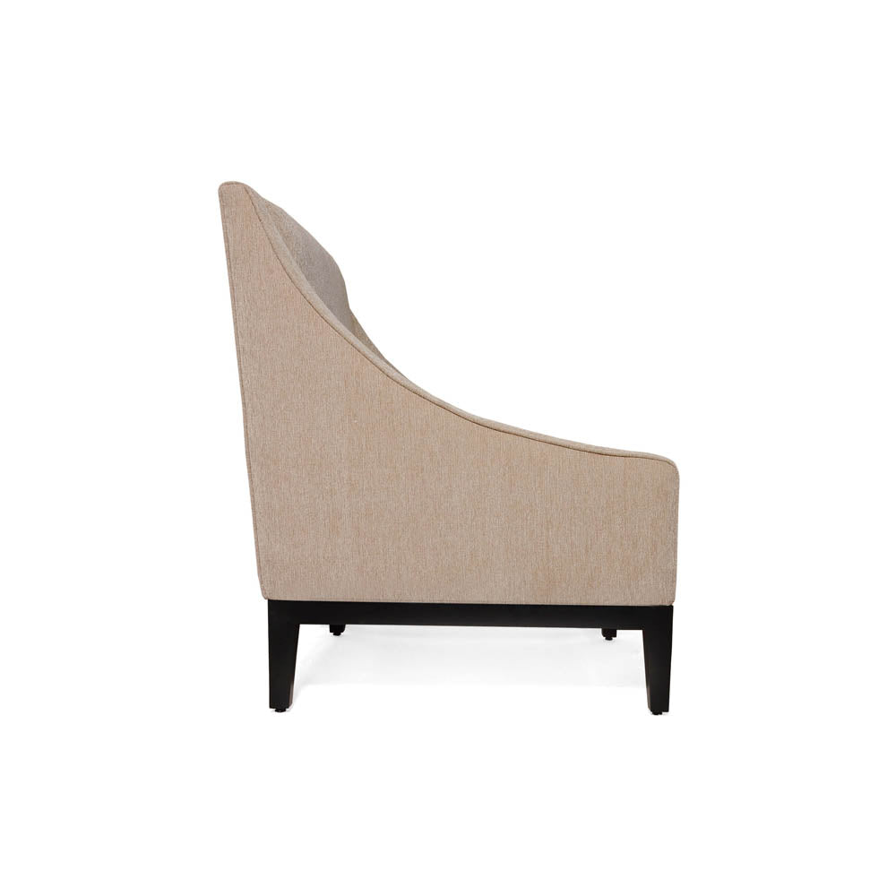 Alessandro Upholstered Single Seat Armchair with Black Wood Base | Modern Furniture + Decor
