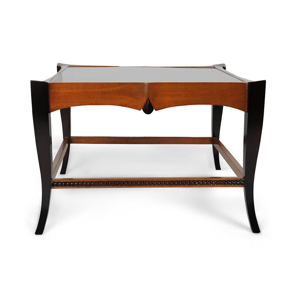 Allegra Square Wood and Glass Side Table | Modern Furniture + Decor