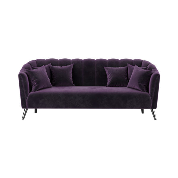 Amaris Velvet Purple Striped Sofa | Modern Furniture + Decor