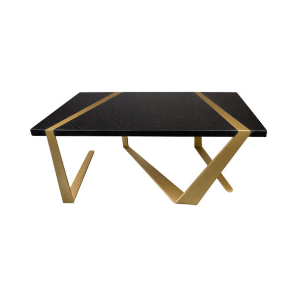 Anais Coffee Table with Gold Stainless Steel Legs
