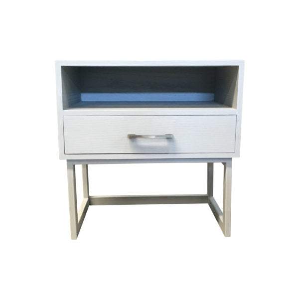 Ascot Bedside Table with Shelf and Stainless Leg
