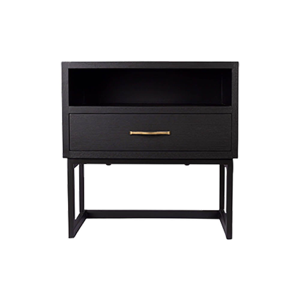 Ascot Bedside Table with Shelf and Stainless Leg | Modern Furniture + Decor