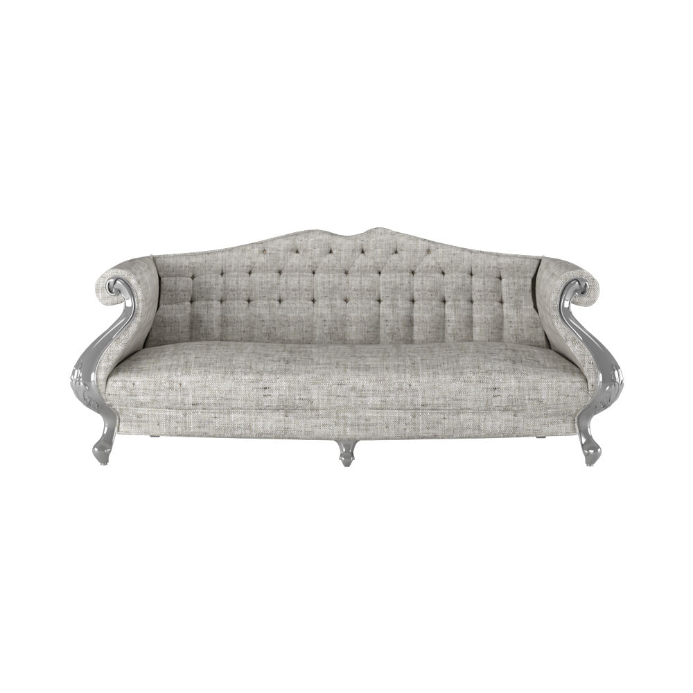 Barletta Vintage Tufted Light Grey Velvet Sofa | Modern Furniture + Decor