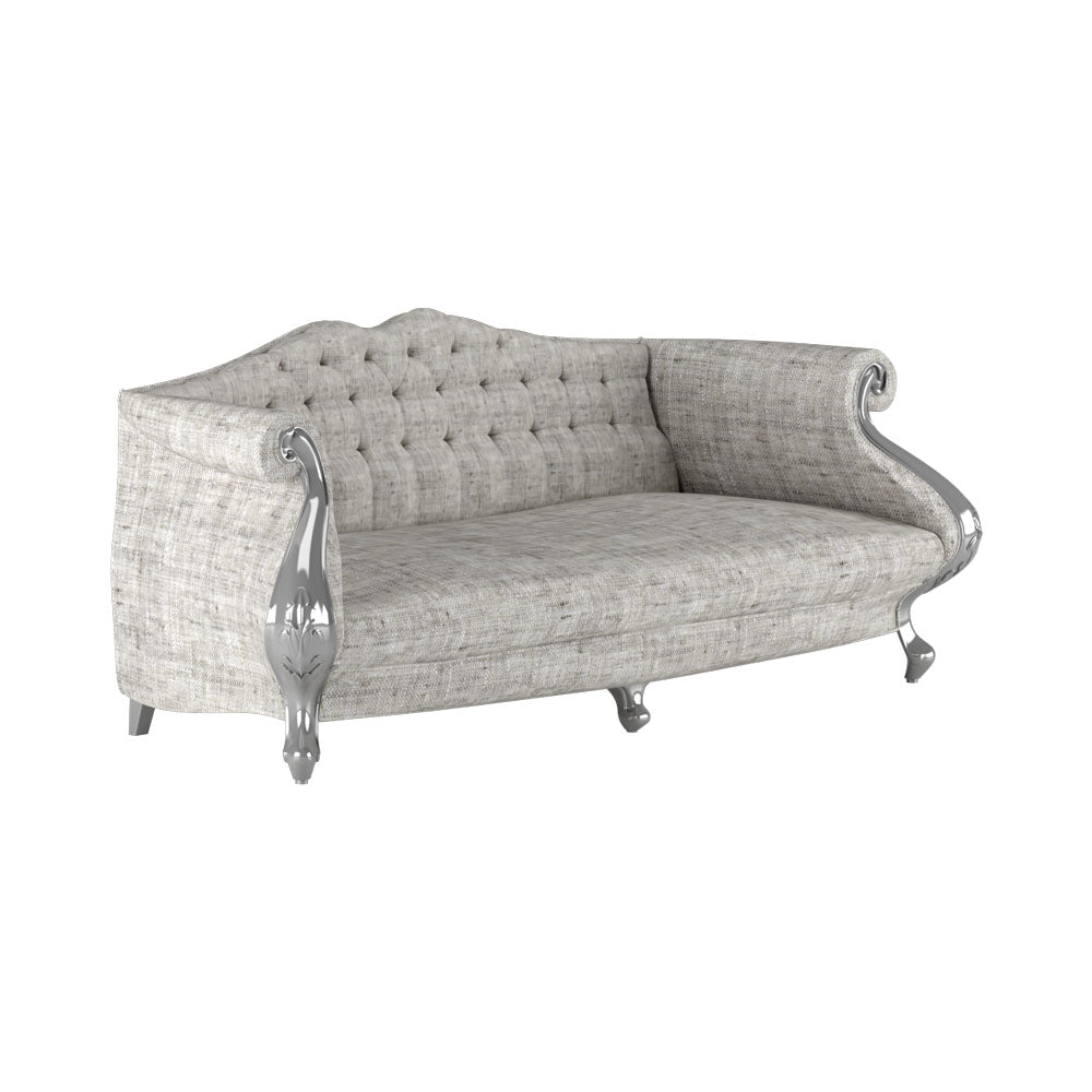 Barletta Vintage Tufted Light Grey Velvet Sofa | Modern Furniture + Decor