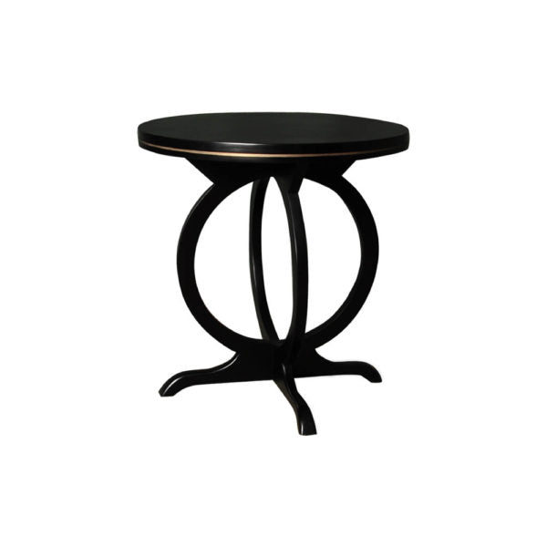 Bastian Circular Black Curved Side Table
