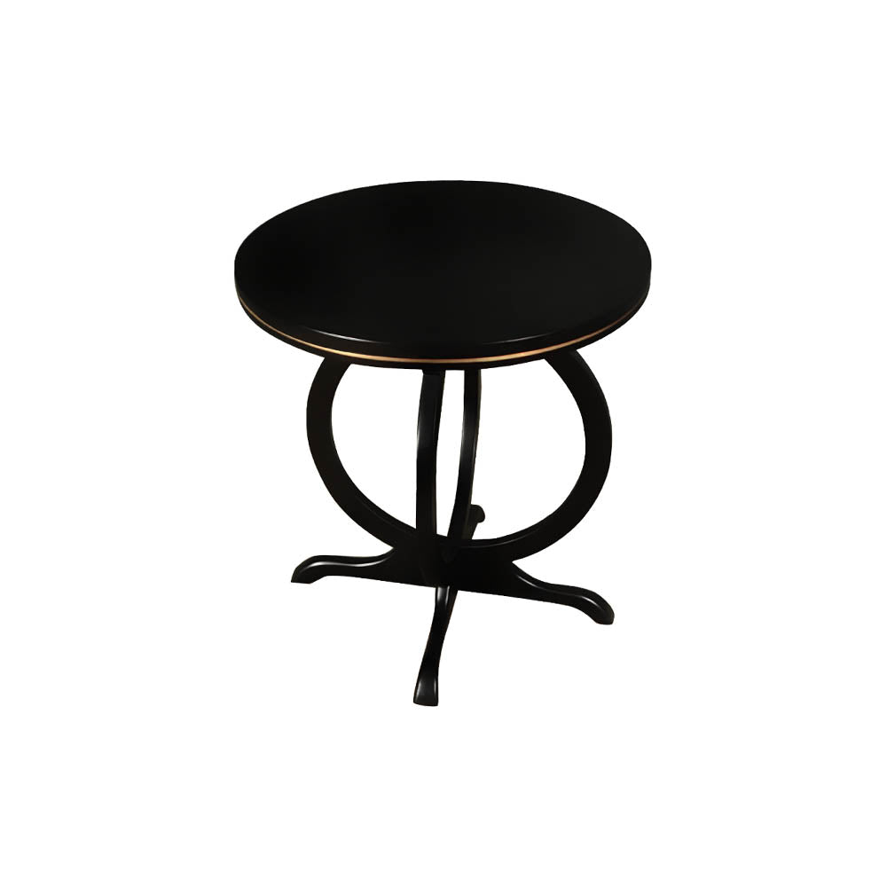 Bastian Circular Black Curved Side Table | Modern Furniture + Decor