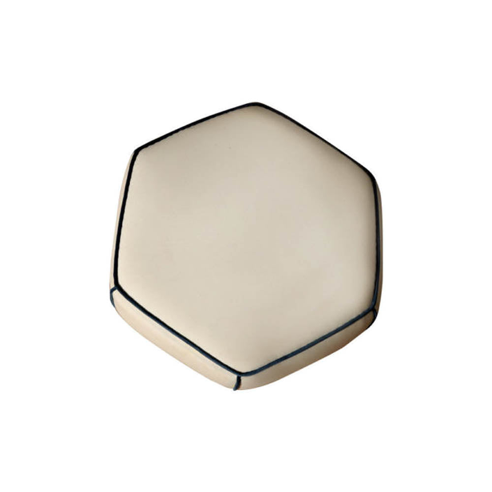 Bethy Upholstered Living Room Pouf with Brass Inlay | Modern Furniture + Decor
