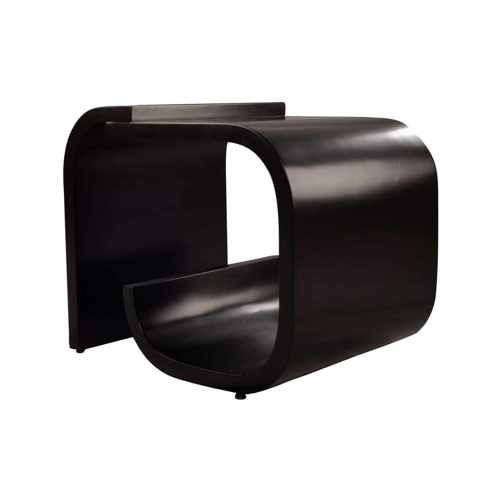 Bono Dark Brown and Cream Rectangular Side Table | Modern Furniture + Decor