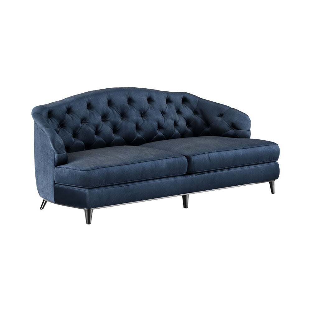 Cambria Dark Blue Button Tufted Sofa | Modern Furniture + Decor