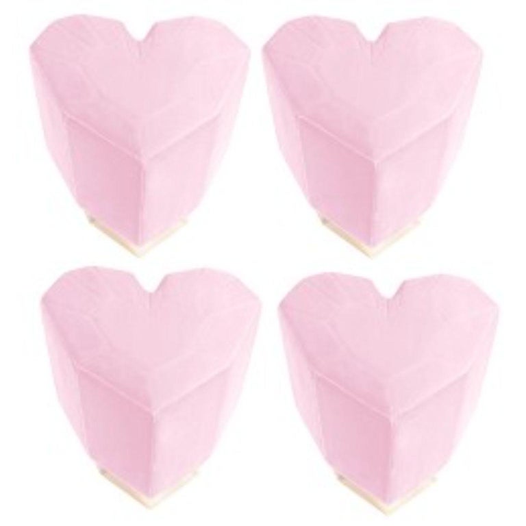 Set of 4 Light Pink Queen Heart Stools by Royal Stranger | Modern Furniture + Decor