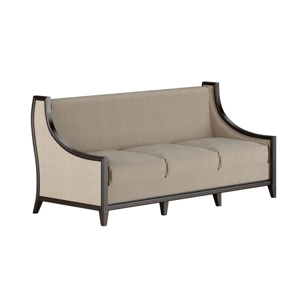 Carmen 3 Seater Beige Curved Sofa | Modern Furniture + Decor