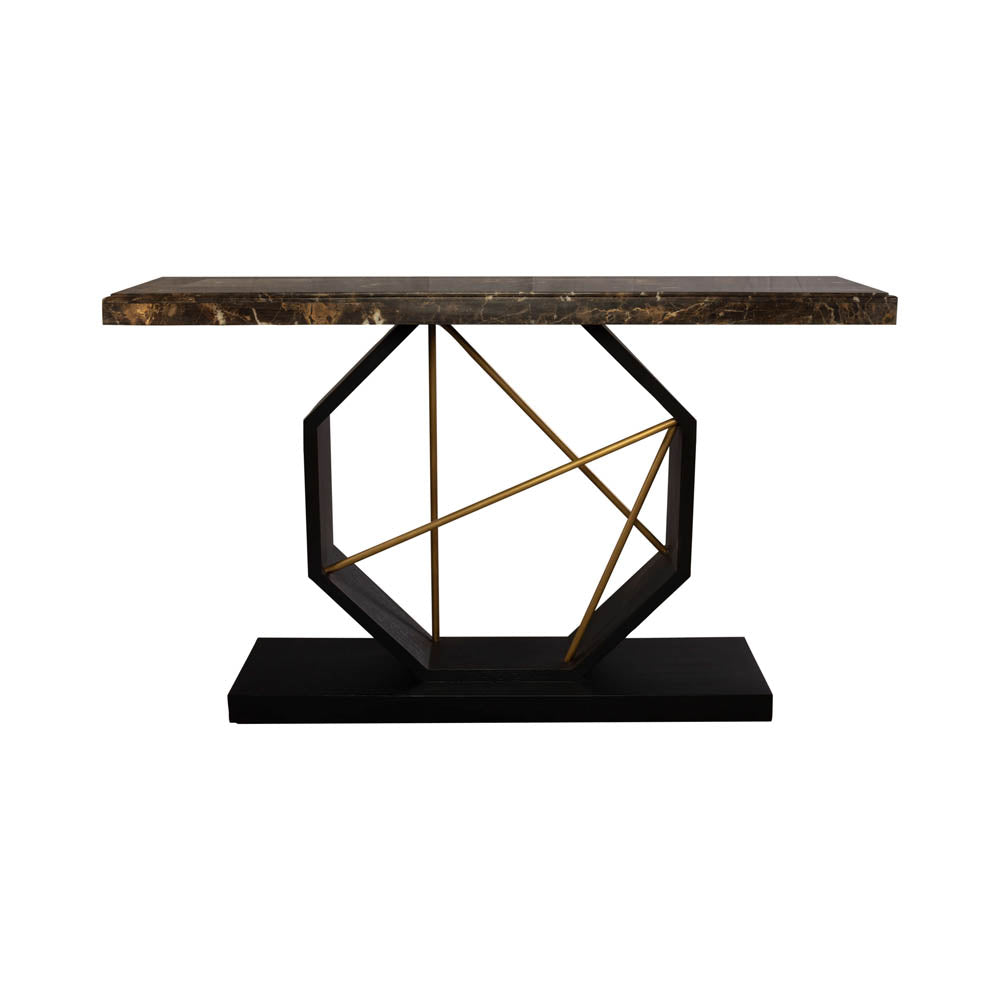 Celina Wood with Marble Brass Console Table | Modern Furniture + Decor