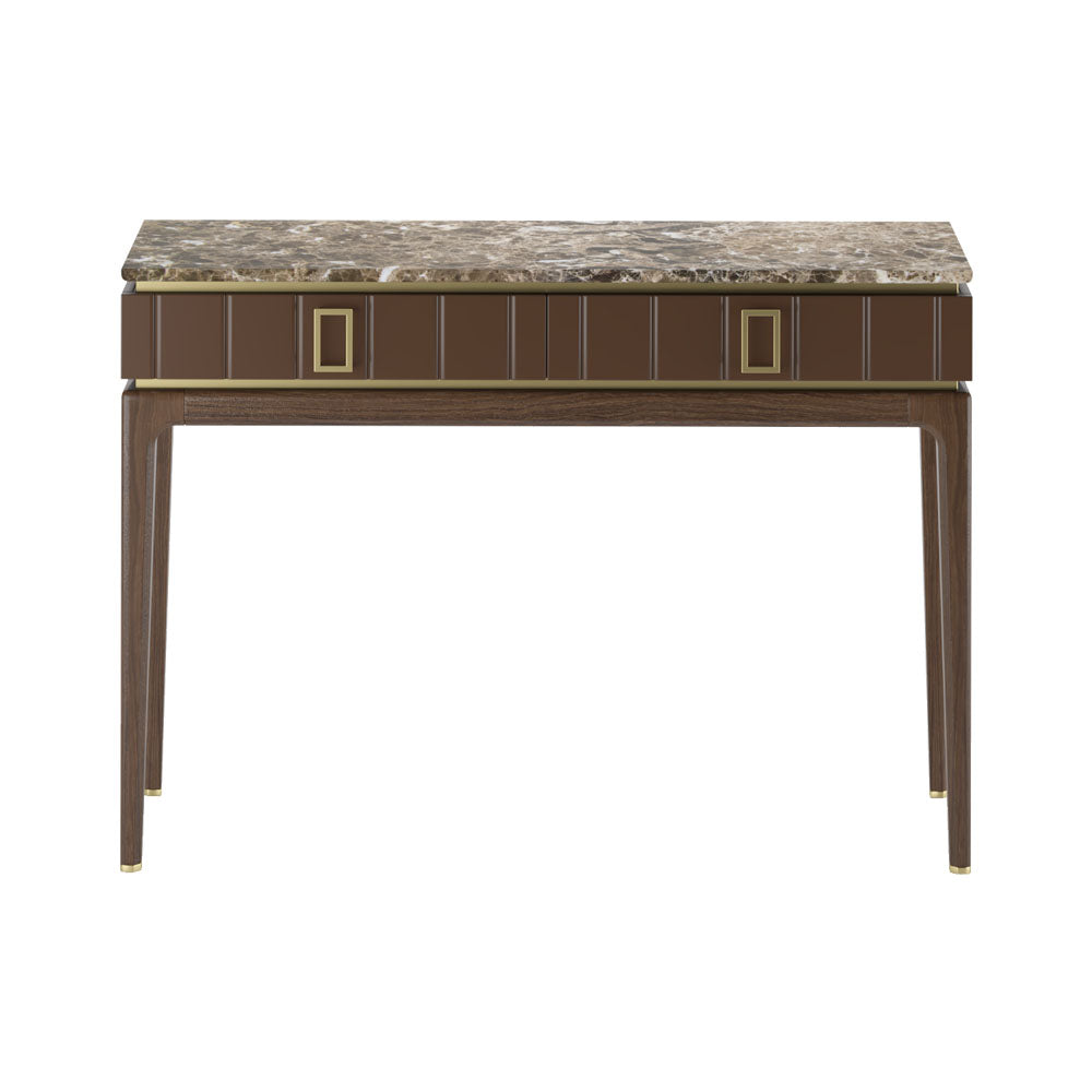 Cheshire Wooden Console Table with Two Drawer and Natural Marble Top | Modern Furniture + Decor
