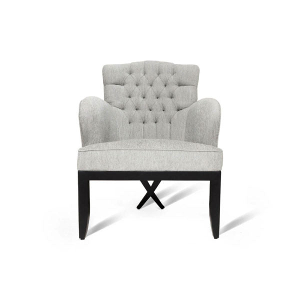 Cross Upholstered Tufted Armchair