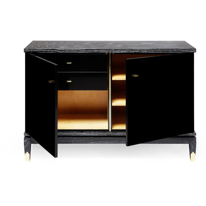 Anna Cabinet in Brushed Oak with Black Limed Finish | Modern Furniture + Decor