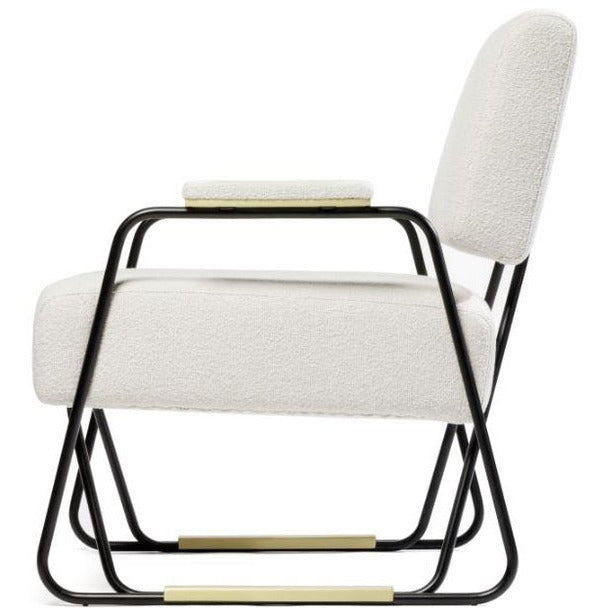 Apollo Armchair Black Iron with Brushed Brass Details | Modern Furniture + Decor