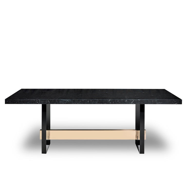 21st Century Geometry Marble Table in Nero Marquina Marble | Modern Furniture + Decor