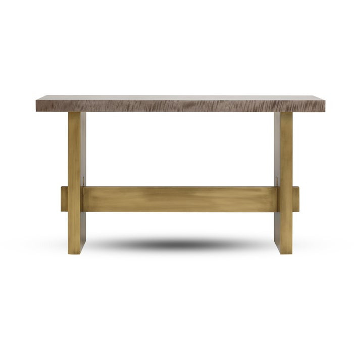 Geometry Console Table, in Bronze and Figured Sycamore | Modern Furniture + Decor
