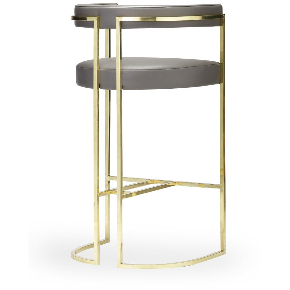 21st Century Julius Bar Stool Polished Brass Structure | Modern Furniture + Decor