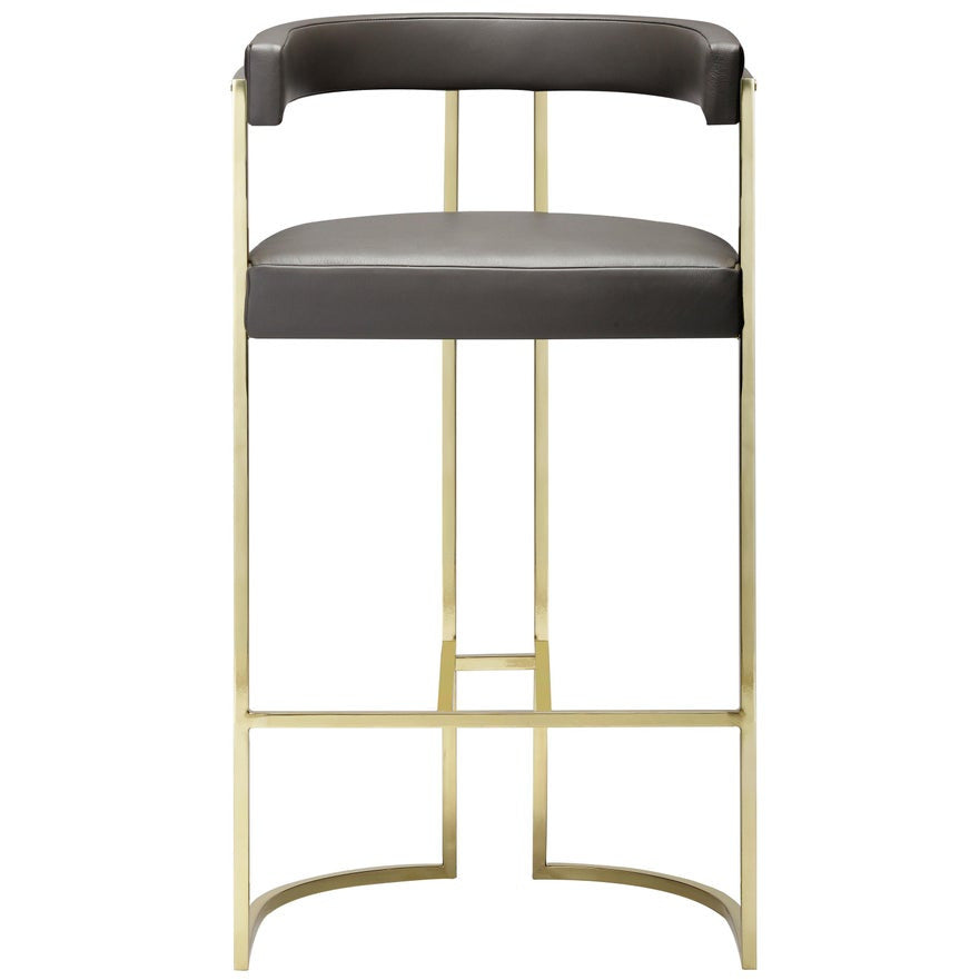 21st Century Julius Bar Stool Polished Brass Structure | Modern Furniture + Decor