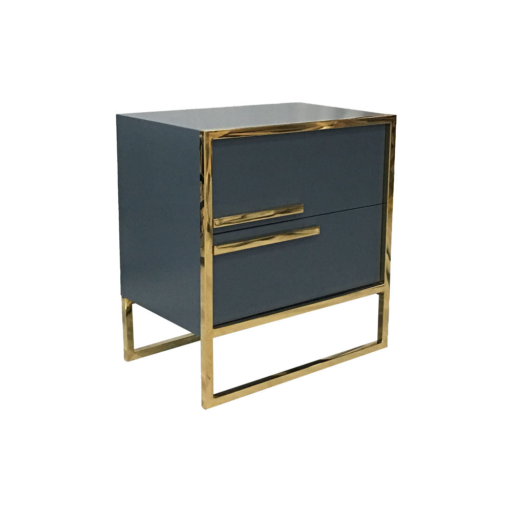 Derby Bedside Table with Stainless Steel | Modern Furniture + Decor
