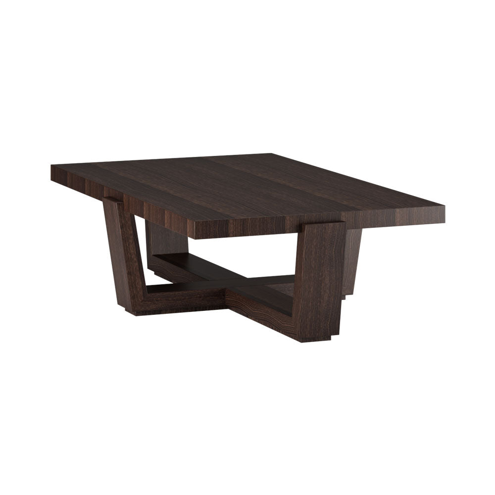 Derbyshire Rectangle Wooden Coffee Table with Veneer Inlay | Modern Furniture + Decor