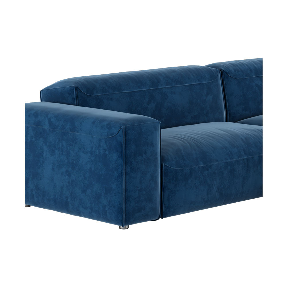 Diamond Modern Blue Velvet Corner Sofa | Modern Furniture + Decor