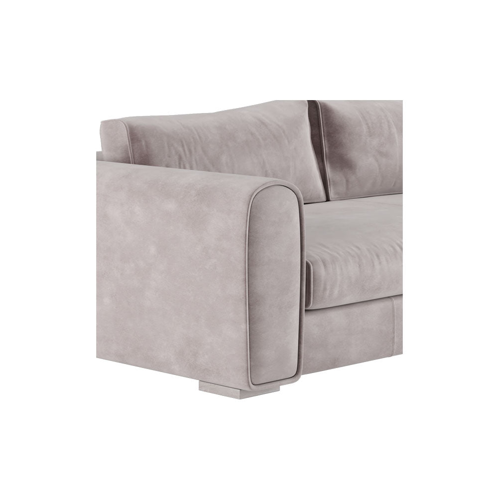 Dorel Modern Grey Velvet Sofa | Modern Furniture + Decor