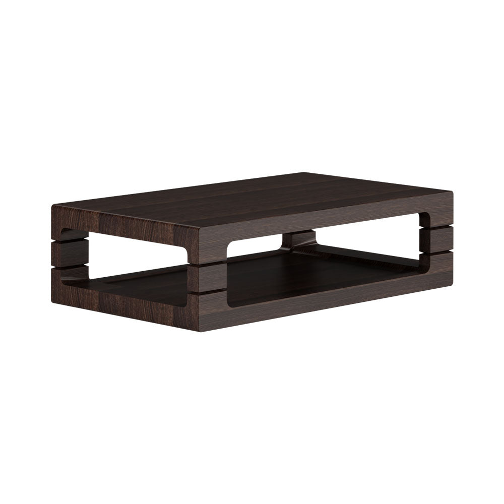 Dunbartonshire Rectangle Wooden Coffee Table with Veneer Inlay | Modern Furniture + Decor