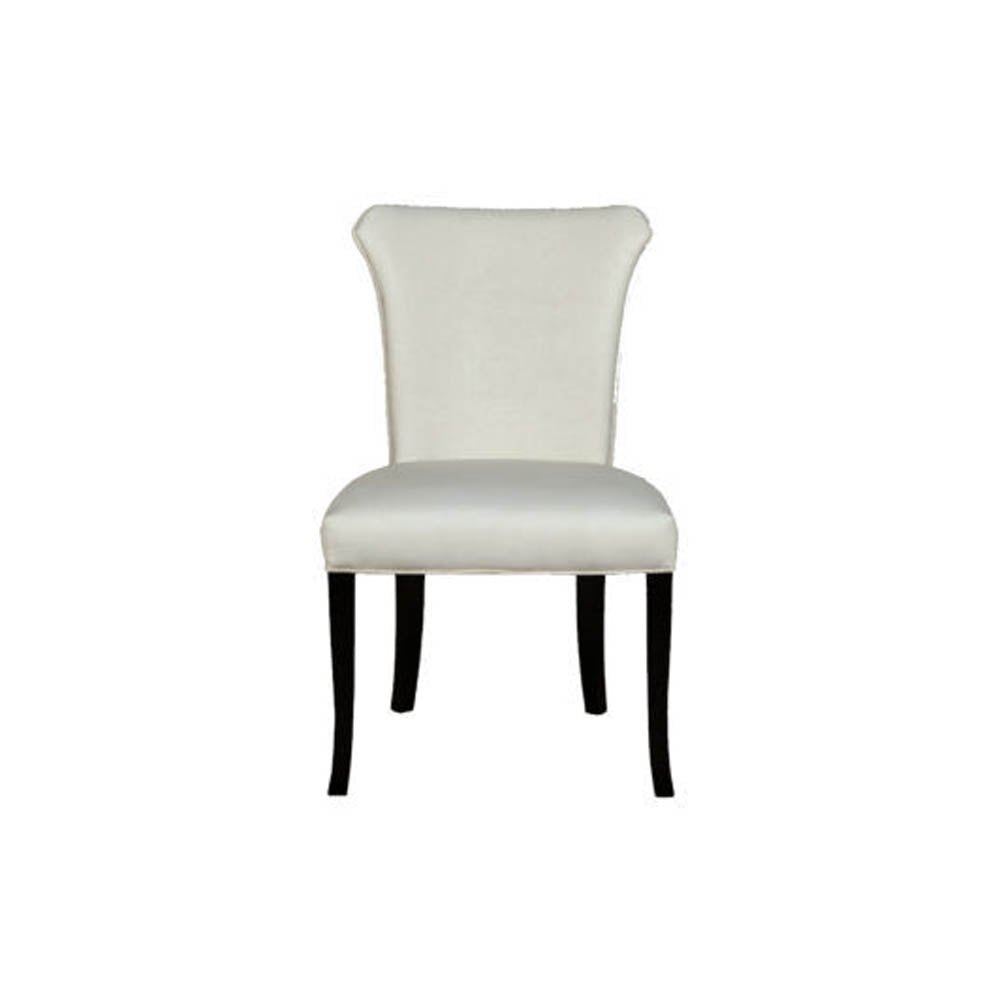 Earl Upholstered Curved Dining Chair with Wooden Black Legs | Modern Furniture + Decor