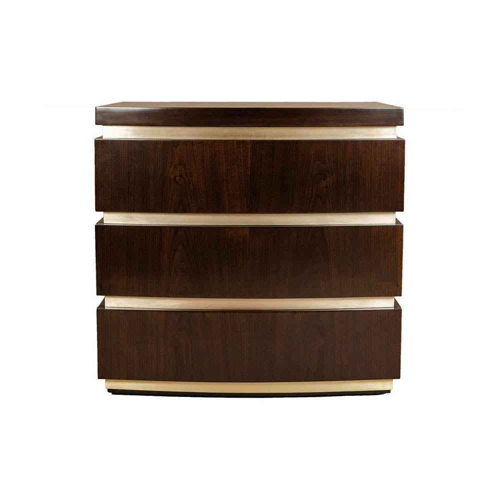 Eduard Dark Brown Wood with Brass Bedside Table | Modern Furniture + Decor