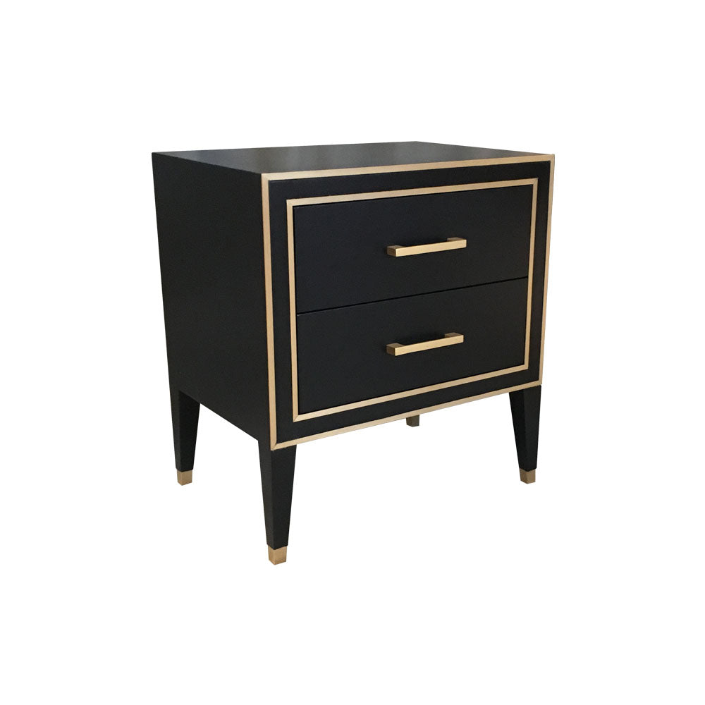 Emma Bedside Table with Brass Inlay | Modern Furniture + Decor
