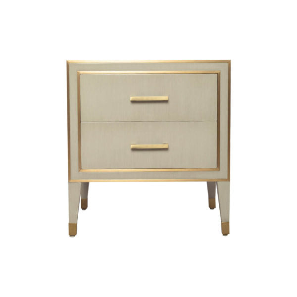 Emma Bedside Table with Brass Inlay