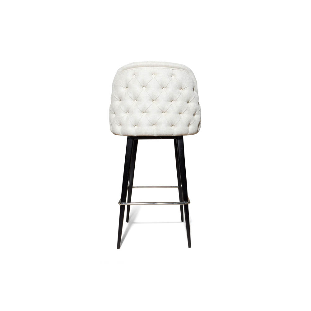Finess Upholstered Wood and Stainless Steel Bar Stool | Modern Furniture + Decor