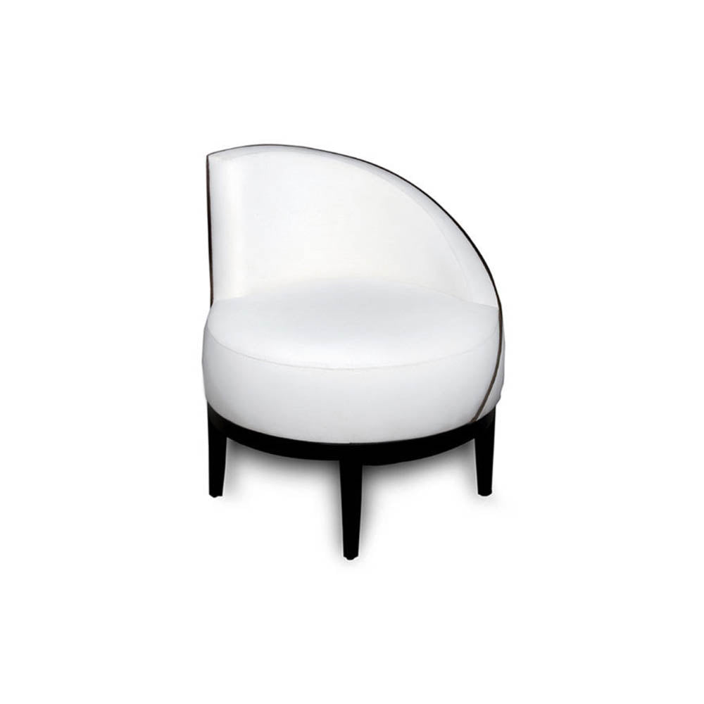 Francesco Round Upholstered Occasional Chair with Curved Back | Modern Furniture + Decor