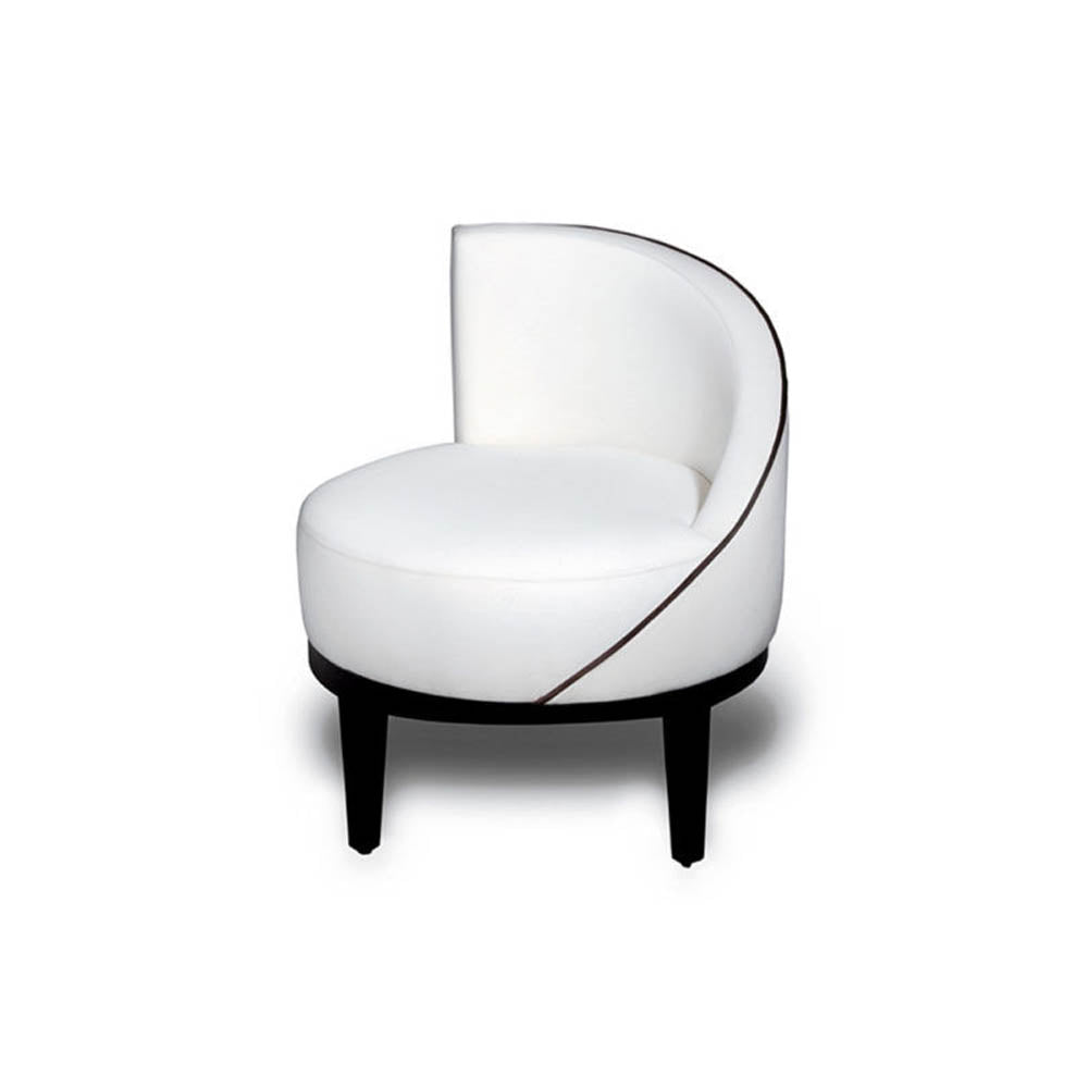 Francesco Round Upholstered Occasional Chair with Curved Back | Modern Furniture + Decor