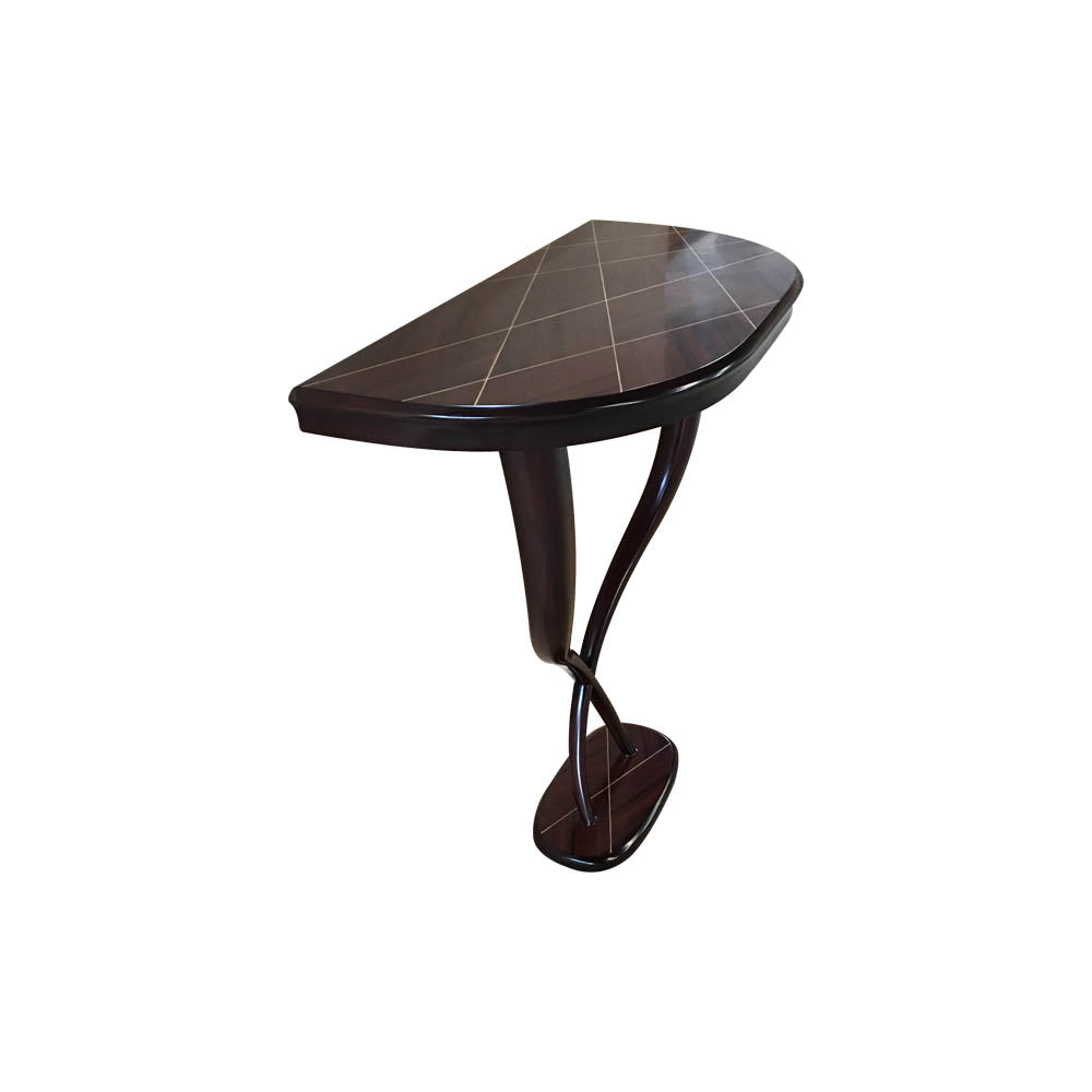 Freya Console Table Brown Veneer Inlay | Modern Furniture + Decor