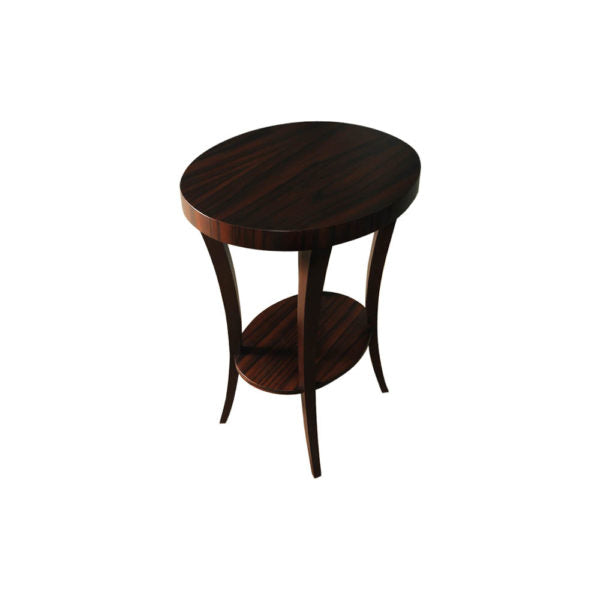 Gael Oval Dark Wood Side Table with Shelf